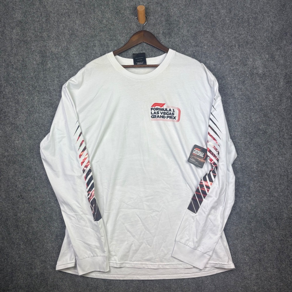 Formula 1 Las Vegas Grand Prix 2023 Long Sleeve Shirt Mens 3XL White F1 Racing